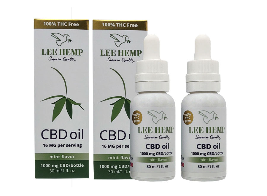 Broad Spectrum THC Free CBD Oil - Mint Cream Flavor - 1000 mg - 1 oz