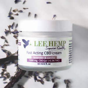 Fast Acting Lavender & Vanilla CBD Cream -  1000 mg - 2 oz