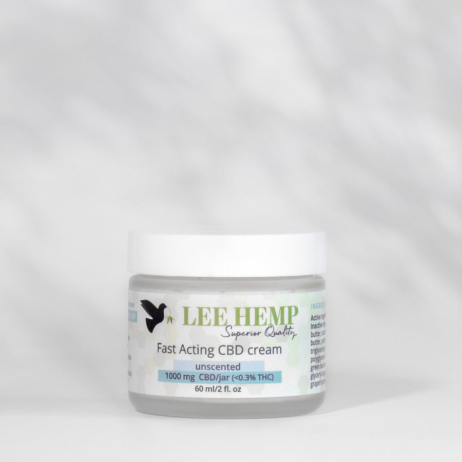 Fast Acting Unscented CBD Cream - 1000 mg - 2 oz